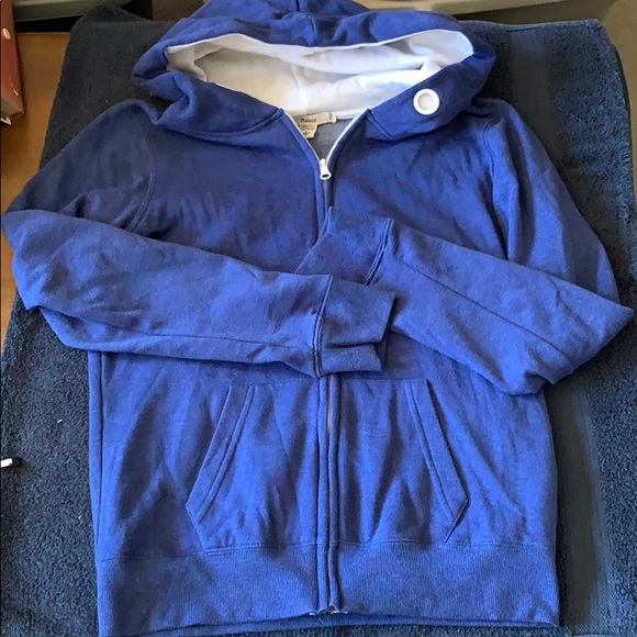 Rosio Blue Zippered Hooded Sweatshirt L - Picture 1 of 3